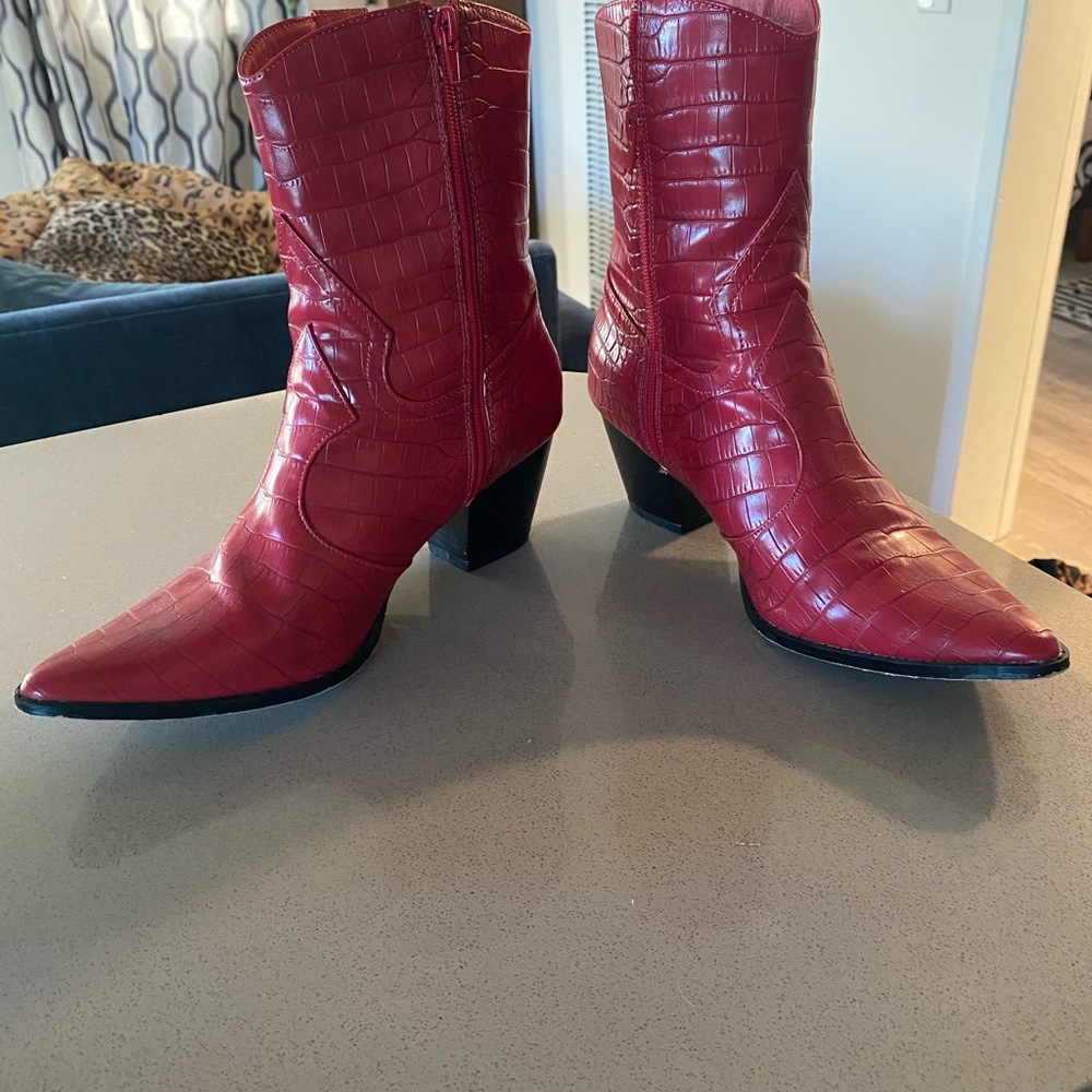 Red Vegan boots